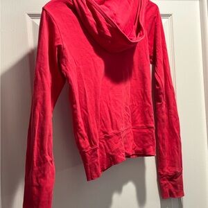 Dark Pink zippered Hooded Sweatshirt